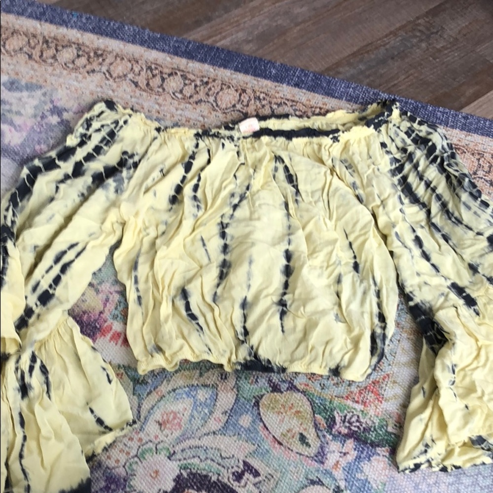 Flowy tie dye off the shoulder top